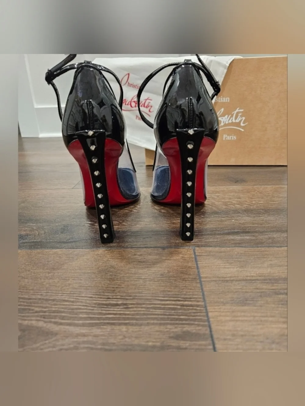 CHRISTIAN LOUBOUTIN Debout Condora 100 PVC Patent Pumps 40 NWT Black